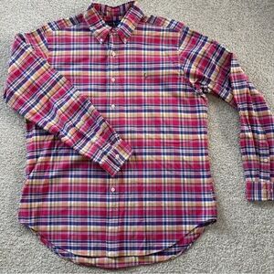 Ralph Lauren Classic Fit Men’s 100% Cotton Plaid Button Up Shirt Size L